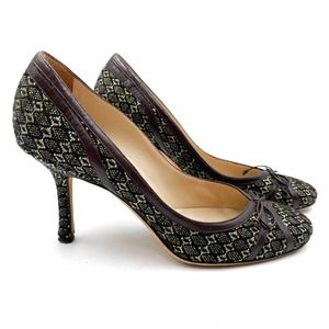 Jimmy Choo Black and Brown Patterned Heels